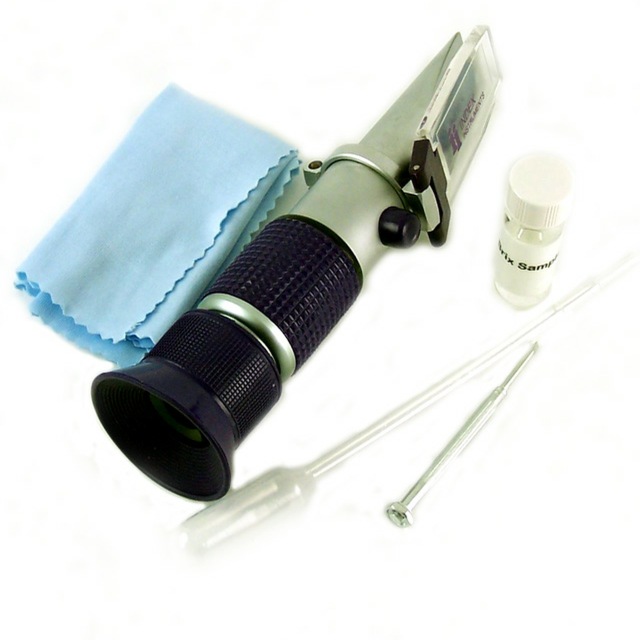 Measure sugar content with a brix refractometer