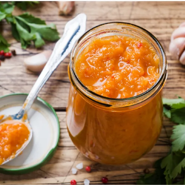 Easy Apricot Relish made from dried apricots - delicious  as our live workshop will show at Rosie's Preserving School UK