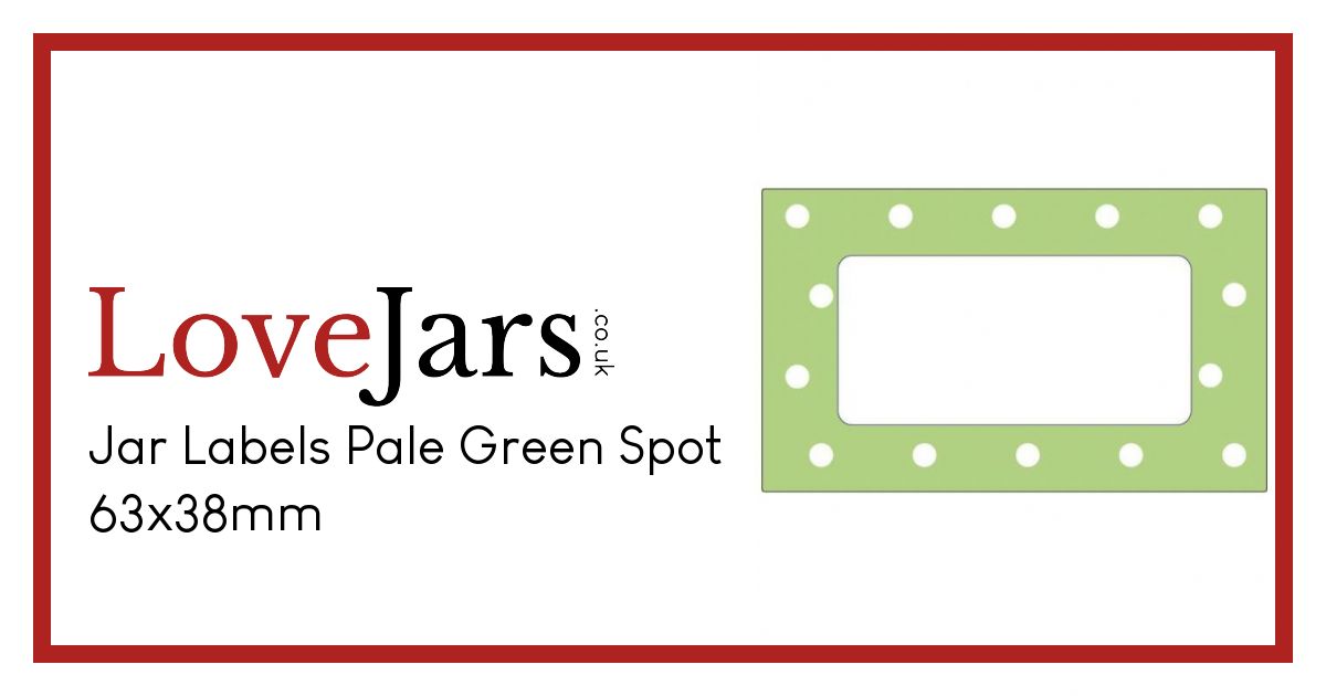 Jar Labels Pale Green Spot 63x38mm Label Collections Jar Labels