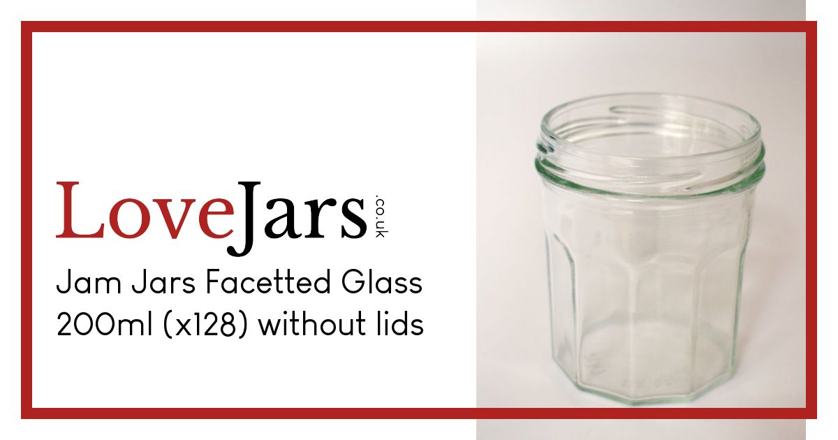Jam Jars Facetted Glass 200ml (x32) without lids Multifaceted Jam