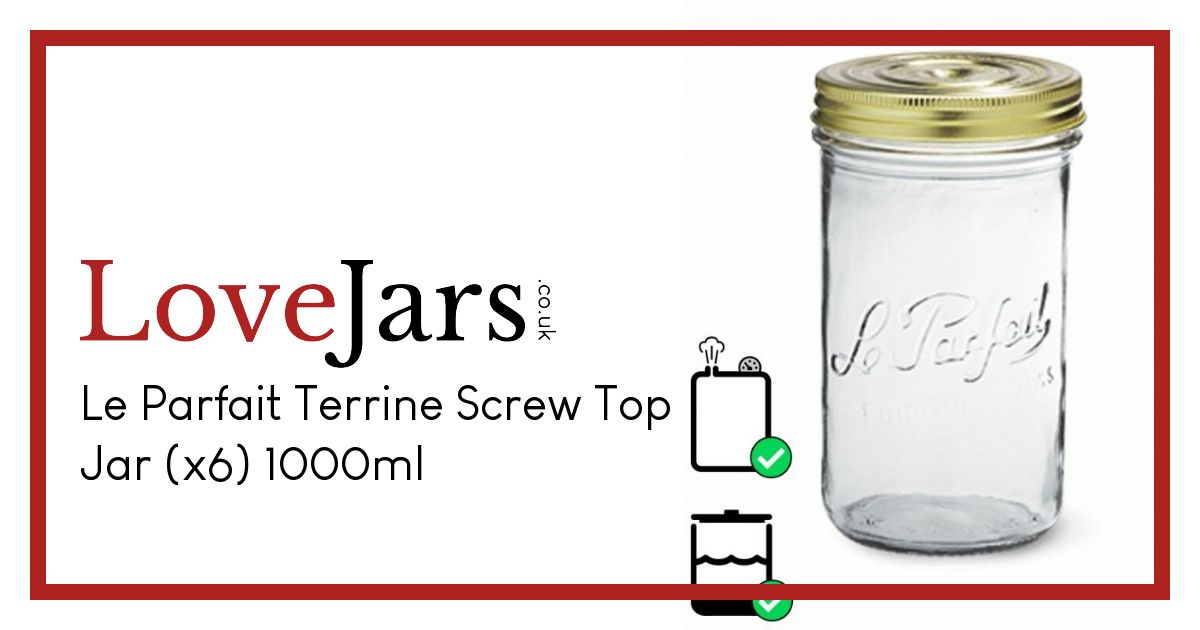 Le Parfait Familia Wiss Screw Top Jar 1000ml > Canning and Preserving
