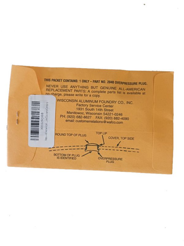 All American Overpressure Plug 2040
