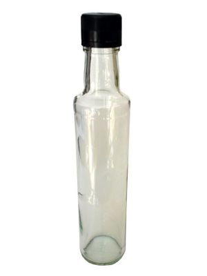 Dressing Glass Bottle 250ml with Black Tamper Cap