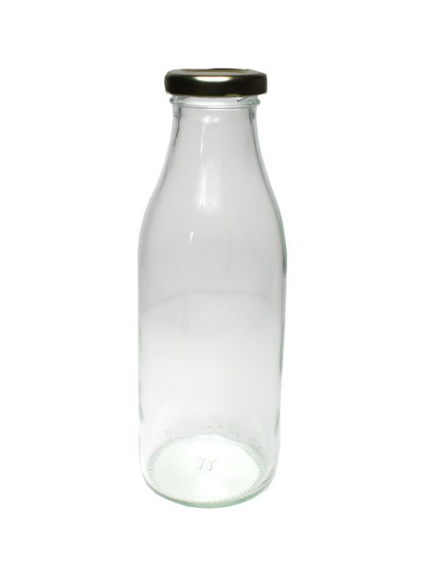 Milk Bottle Glass 500ml (x128) with Gold Lids 1