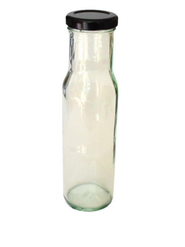 Round Sauce Glass Bottle 250ml (x400) Black Lids 2