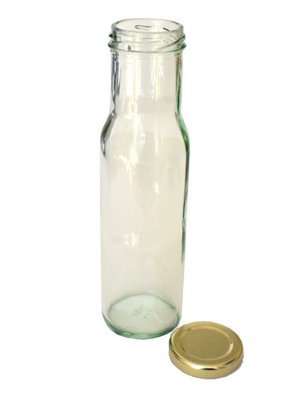 Round Sauce Glass Bottle 250ml (x200) Gold Lids 1