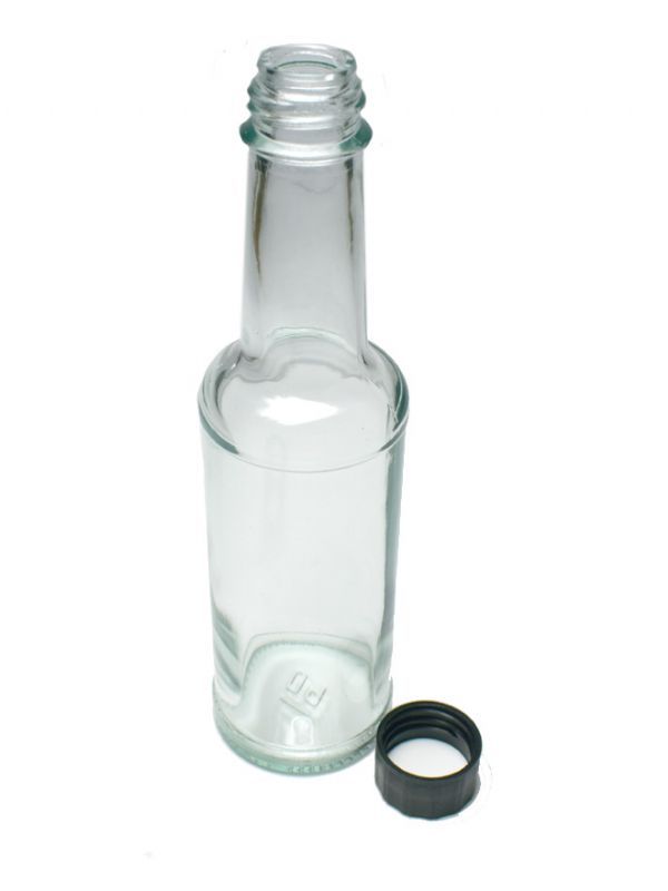 Vinegar Glass Bottle 150ml (x50) with Plain Black Cap 3