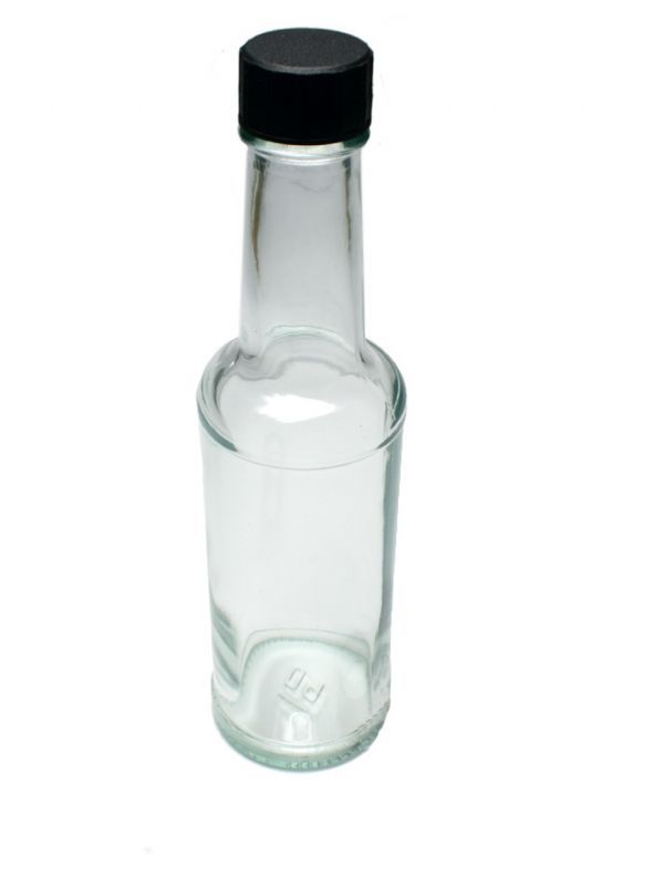 Vinegar Glass Bottle 150ml (x100) with Plain Black Cap 2