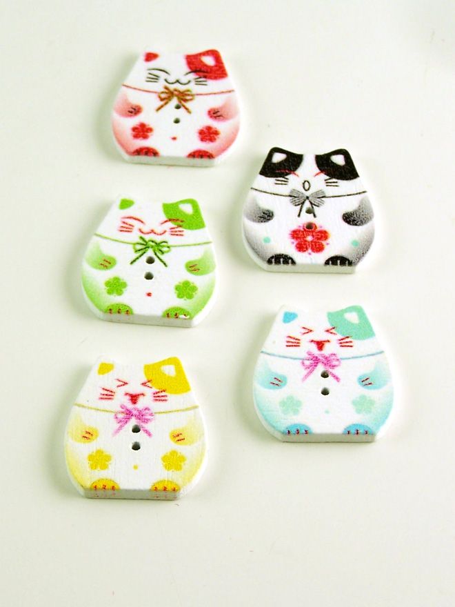 Colourful Kitten Buttons