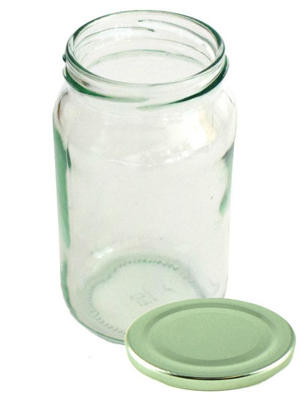 Jam Jars Round Glass 370ml 1lb (x128) Silver Lids