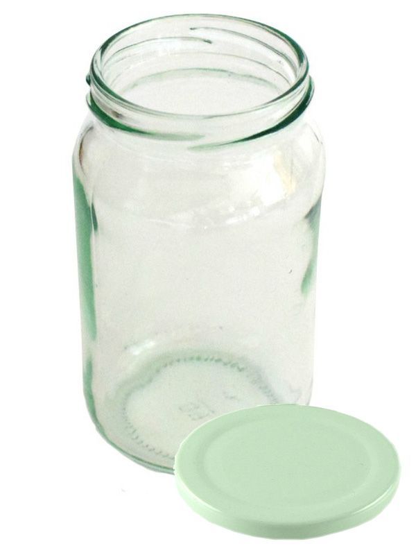 Jam Jars Round Glass 370ml 1lb (x256) White Lids