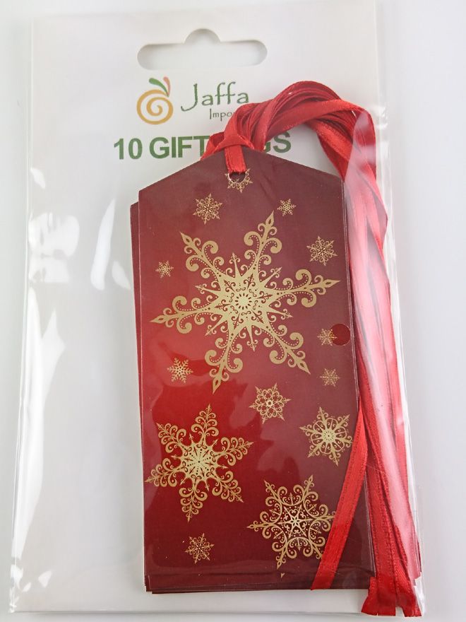 Gift Tag Gold Snowflake 50x100mm (10)