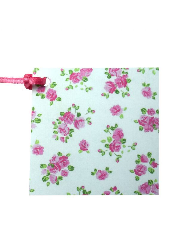 Gift Tags Floral Rose with Ribbon x10
