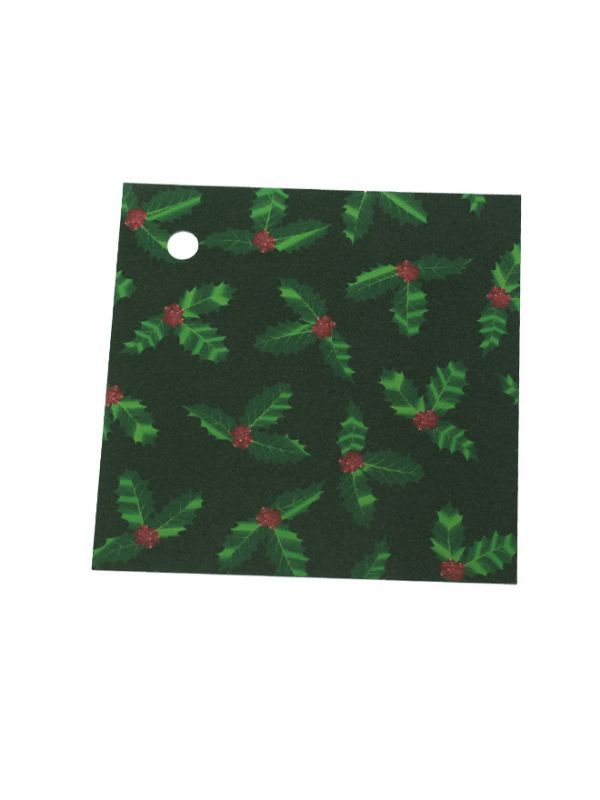 Gift Tags Christmas Holly Unstrung x100