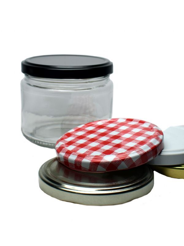 Panelled Food Jar Round Glass Dip 300ml 2