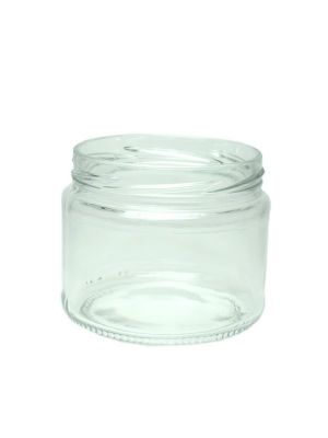 Panelled Food Jar Round Glass Dip 300ml