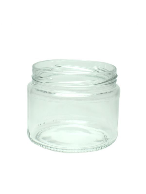 Panelled Food Jar Round Glass Dip 300ml 1