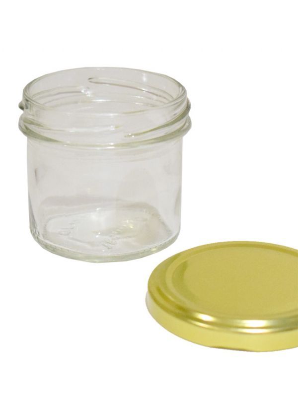 Jam Jars Round Glass Bonta 125ml (x32) Gold Lids