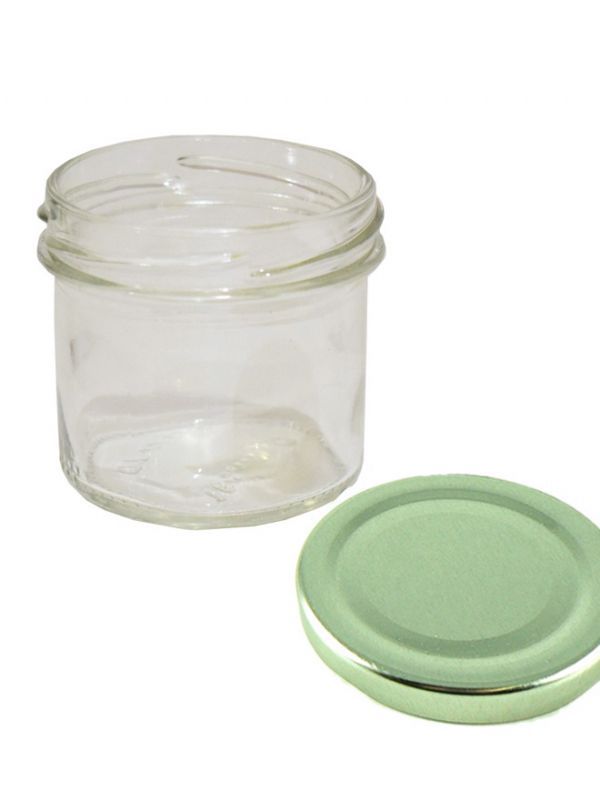 Jam Jars Round Glass Bonta 125ml (x128) Silver Lids