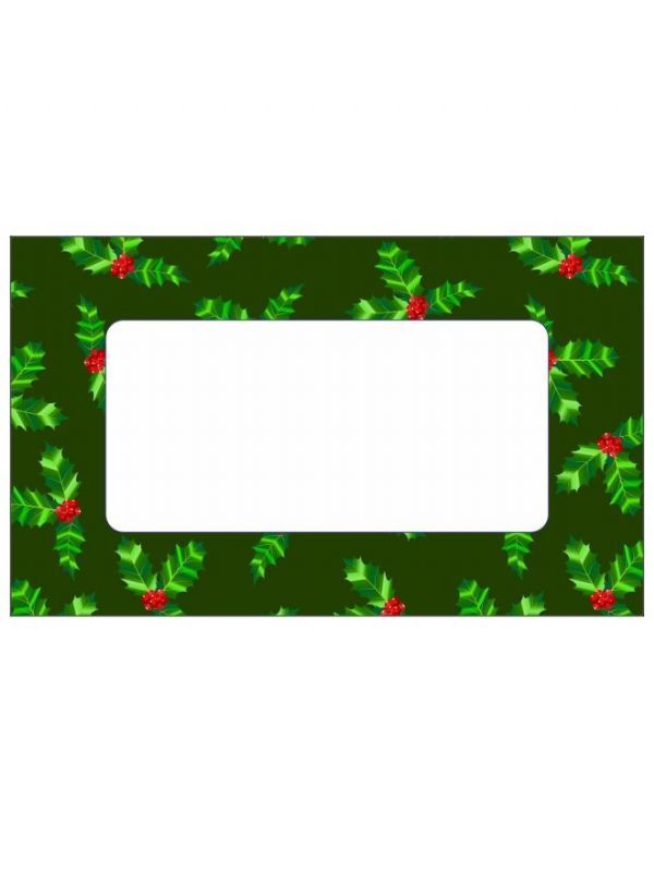 Jar Labels Christmas Holly 63x38mm