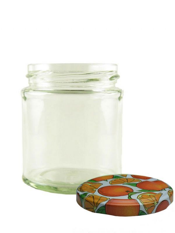 Jam Jars Round Glass 190ml (x128) Marmalade Lids