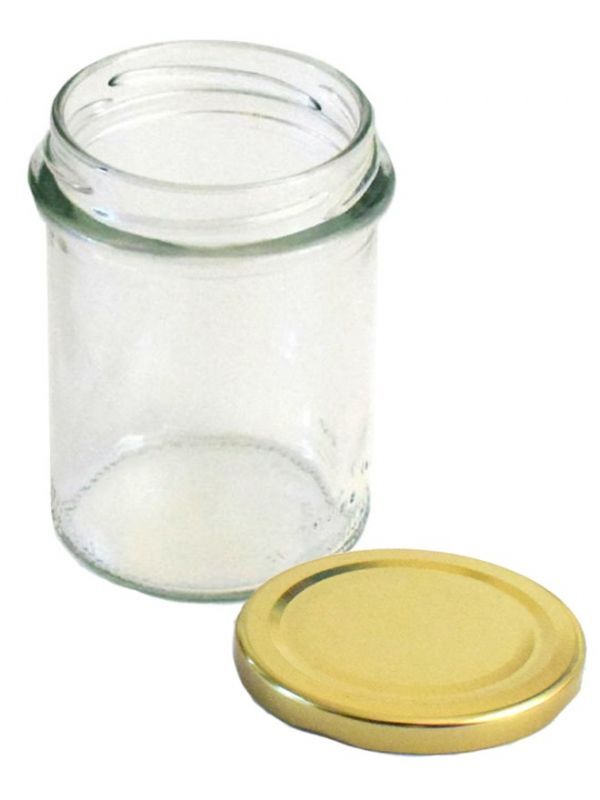 Jam Jars Round Glass Bonta 212ml (x512) Gold Lids 1