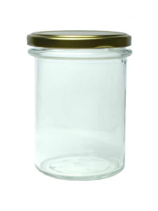 Jam Jars Round Glass Bonta 435ml (x144) with Gold Lids