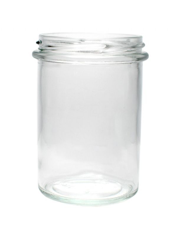 Jam Jars Round Glass Bonta 435ml (x72) with Red Gingham Lids