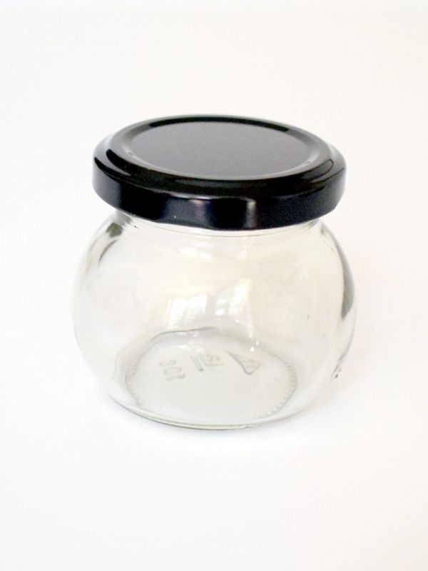 Jam Jars Globe Glass 106ml (x32) Black Lids Jars & Bottles Buy