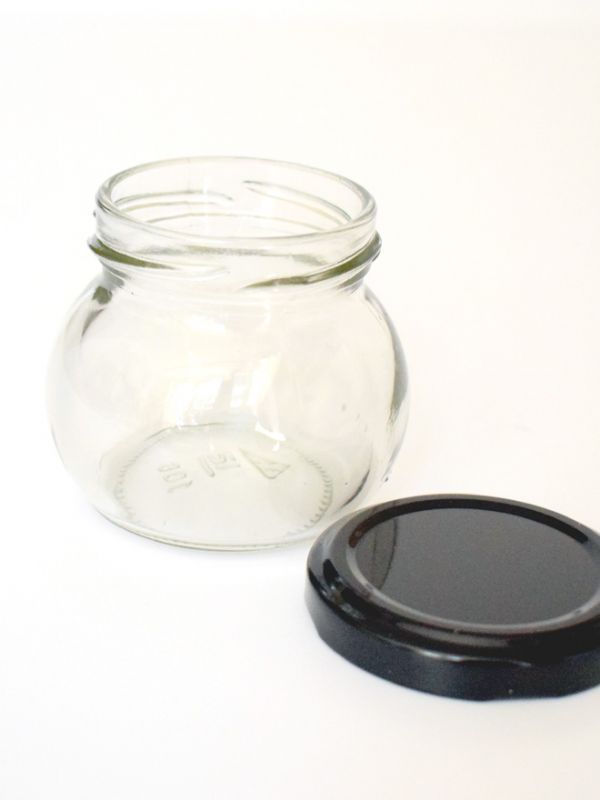 Jam Jars Globe Glass 106ml (x32) Black Lids Need Jars in a hurry