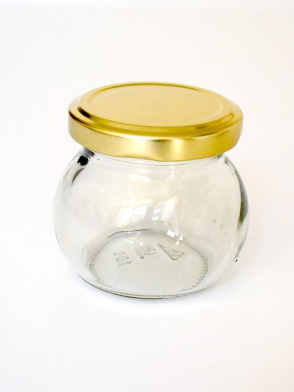 Jam Jars Globe Glass 106ml (x32) Gold Lids Jars & Bottles Buy online from Love Jars