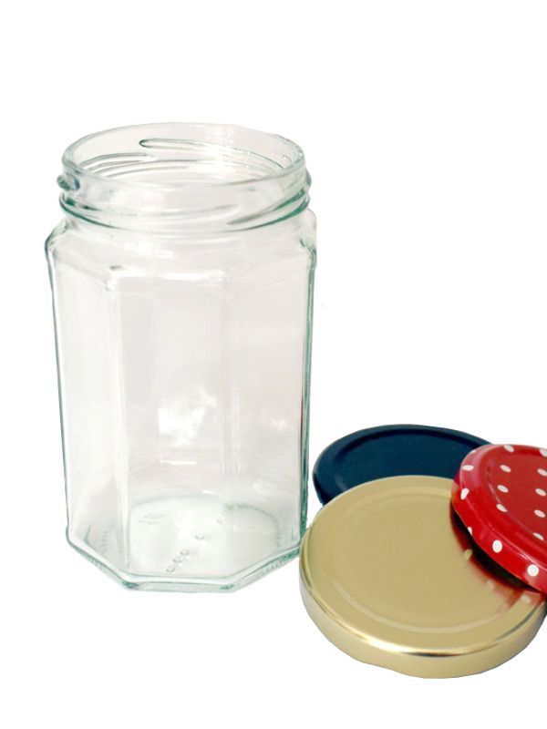 Jam Jars Octagonal Glass 320ml > Glass Jam Jars > Multifaceted Jam Jars