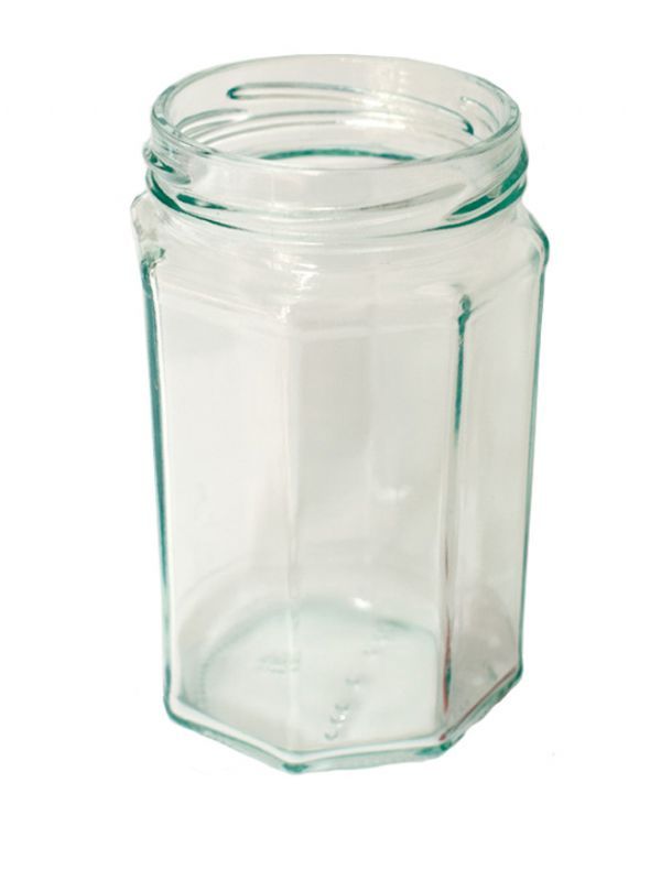 Jam Jars Octagonal Glass 320ml 063 Lid > Glass Jam Jars > Multifaceted