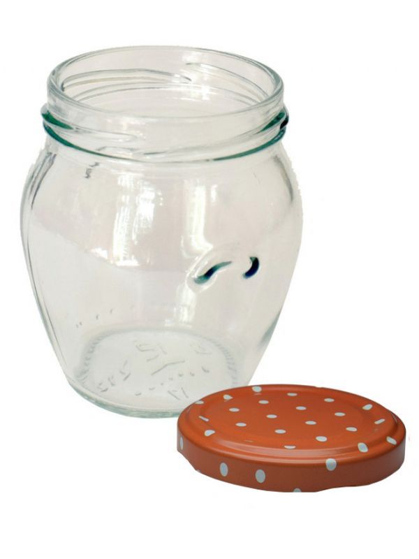 Jam Jars Orcio Glass 212ml (x16) Marmalade Spot Lids