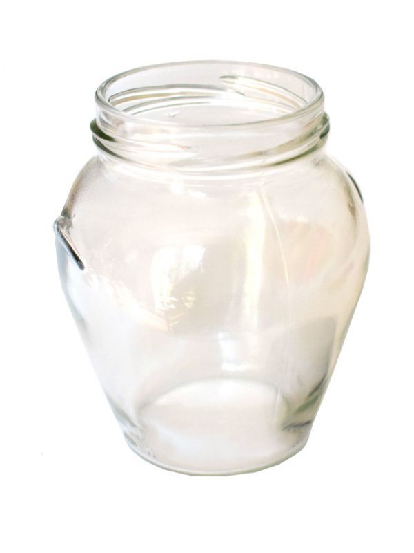Food Jars Orcio Glass 370ml (x1026) with Floral Rose Lids