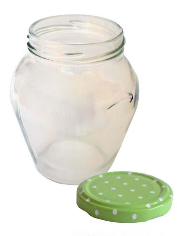 Food Jars Orcio Glass 370ml (x1690) with Green Spot Lids 2