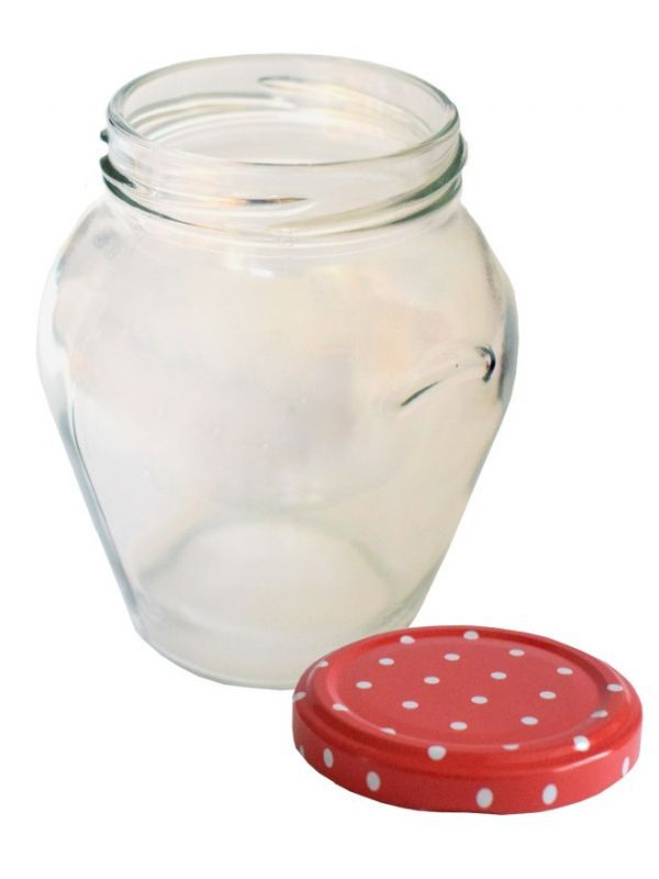 Jam Jars Orcio Glass 370ml (x144) Red Spot Lids 1