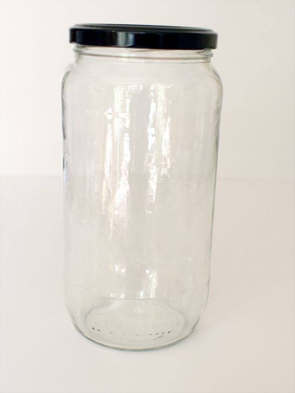 Jam Jars Round Glass 1062ml (x72) Black Lids 2