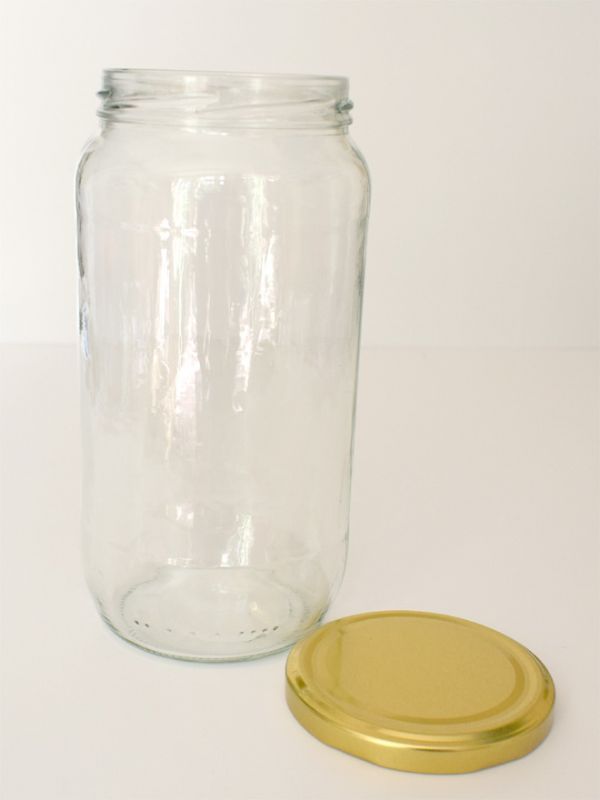 Jam Jars Round Glass 1062ml (x72) Gold Lids 1