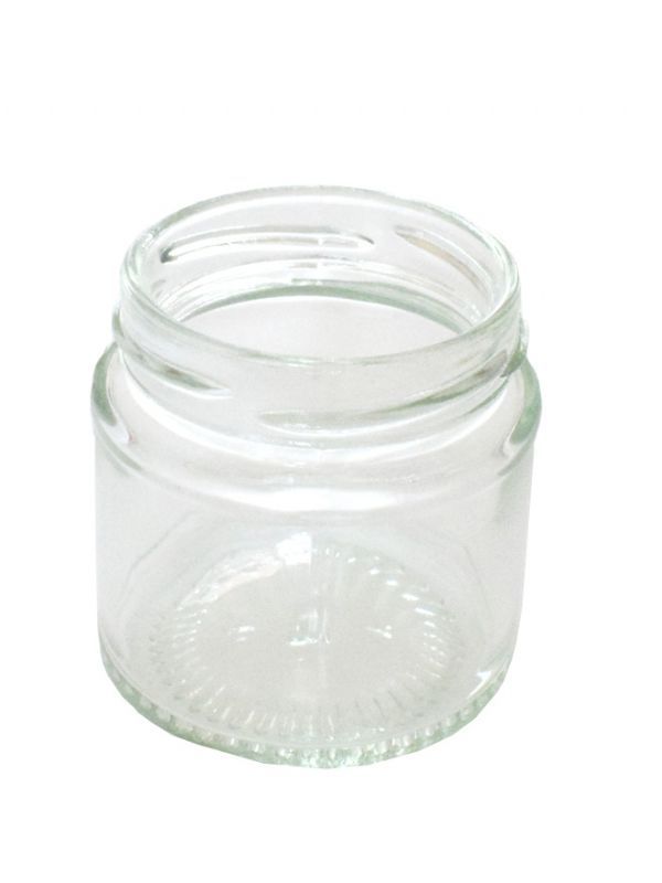 Panelled Food Jar Round Glass 125ml