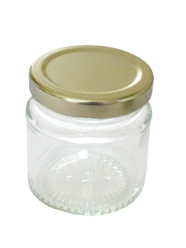 Jam Jars Round Glass 125ml (x32) Gold Lids