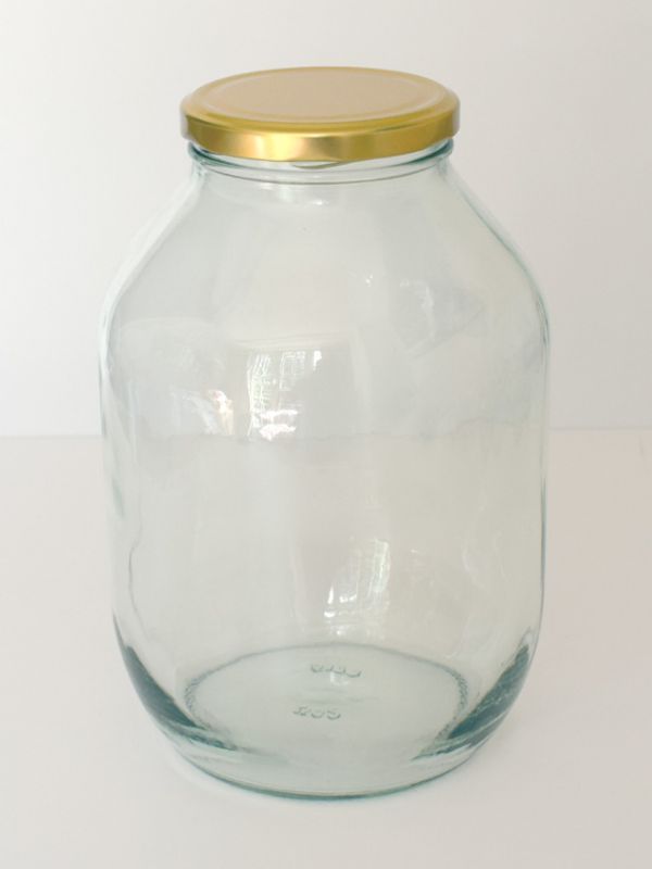 Jar Round Glass Half Gallon 2200ml (x32) Gold Lid 2