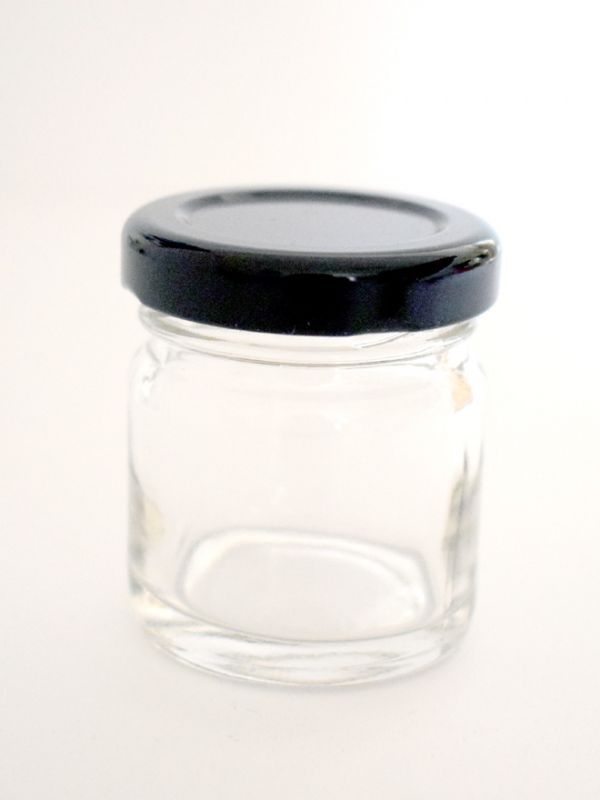 Jam Jars Round Glass 41ml (x30) Black Lids Round Jam Jars Glass Jam