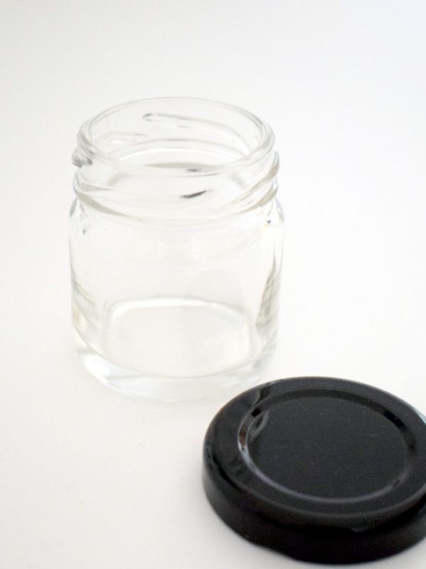 Jam Jars Round Glass 41ml (x30) Black Lids Round Jam Jars Glass Jam
