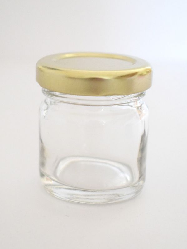 Jam Jars Round Glass 41ml (x30) Gold Lids Round Jam Jars Glass Jam