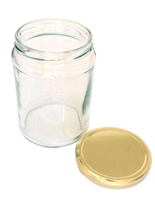Jam Jars Round Glass 500ml (x288) Gold Lids 2