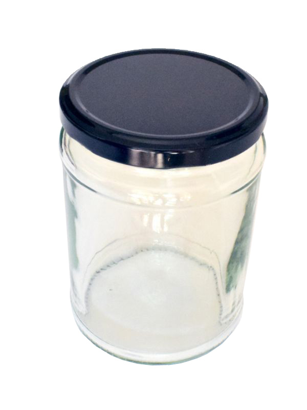 Jam Jars Round Glass 500ml (x36) Black Button Lids 1