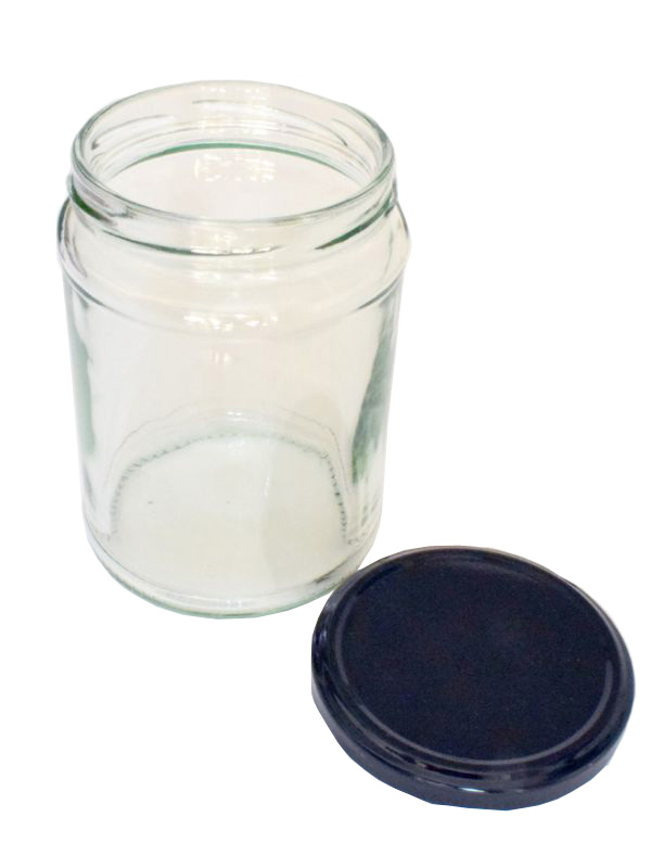 Jam Jars Round Glass 500ml (x72) Black Lids 2