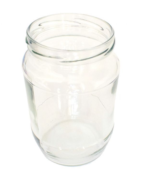 Food Jar Round Glass 740ml (x390) with Black Lids