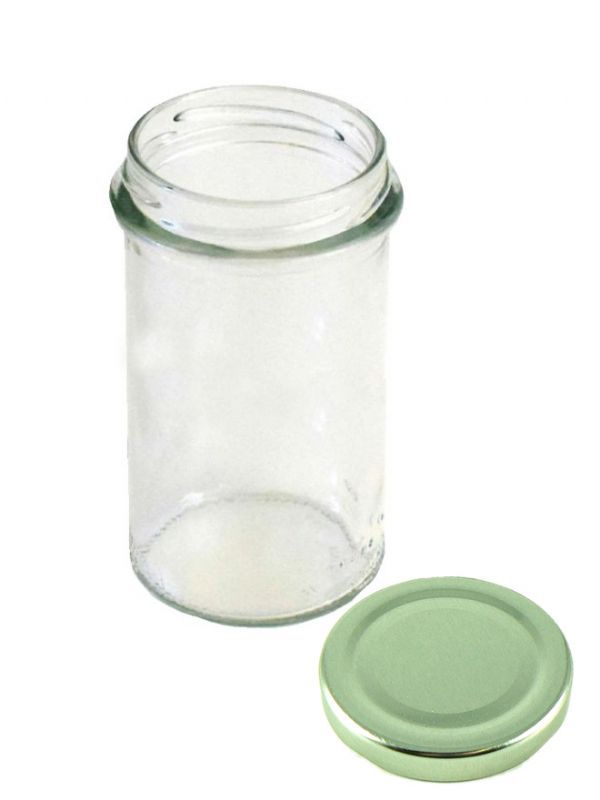 Jam Jars Round Glass Bonta 277ml (x32) Silver Lids